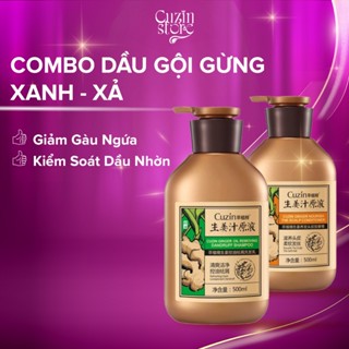  Dầu gội dầu xả tinh chất gừng kiểm soát dầu ngăn ngừa gàu giảm tình trạng gãy rụng dùng trong spa dưỡng sinh 500ml 