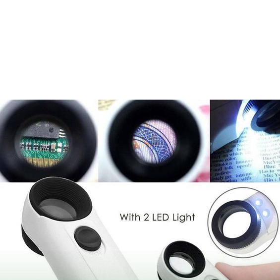 kính lúp zoom 40 lần, có đèn led