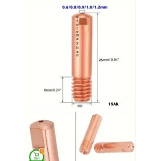 Béc hàn mig mini M6×25 BlackHorse Ngựa đen loại 0.8/0.9/1.0/1.2