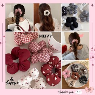 Cột tóc hình bông hoa MEIVY, dây buộc tóc bông hoa to, buộc tóc bông hoa, scrunchies hoa