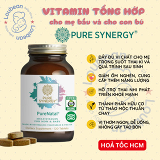  Vitamin tổng hợp Pure Synergy PureNatal dành cho mẹ bầu sau sinh chuẩnbị có thai nội địa Mỹ Loubean 