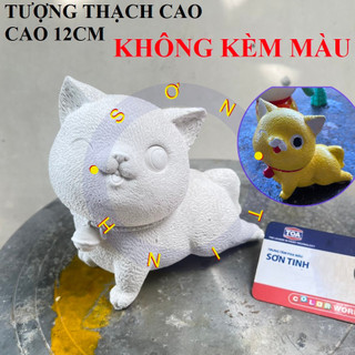 Tượng thạch cao tô màu, MÈO dễ thương E8 (Không kèm màu), đồ chơi trẻ em