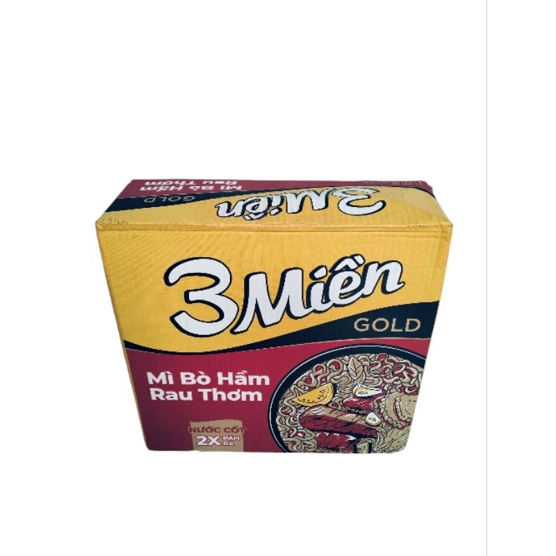 Thùng 30gói mì 3Miền GOLD 4vị(Bò Hầm,Chua cay,Chua cay Thái,3cấp độ) 75gr