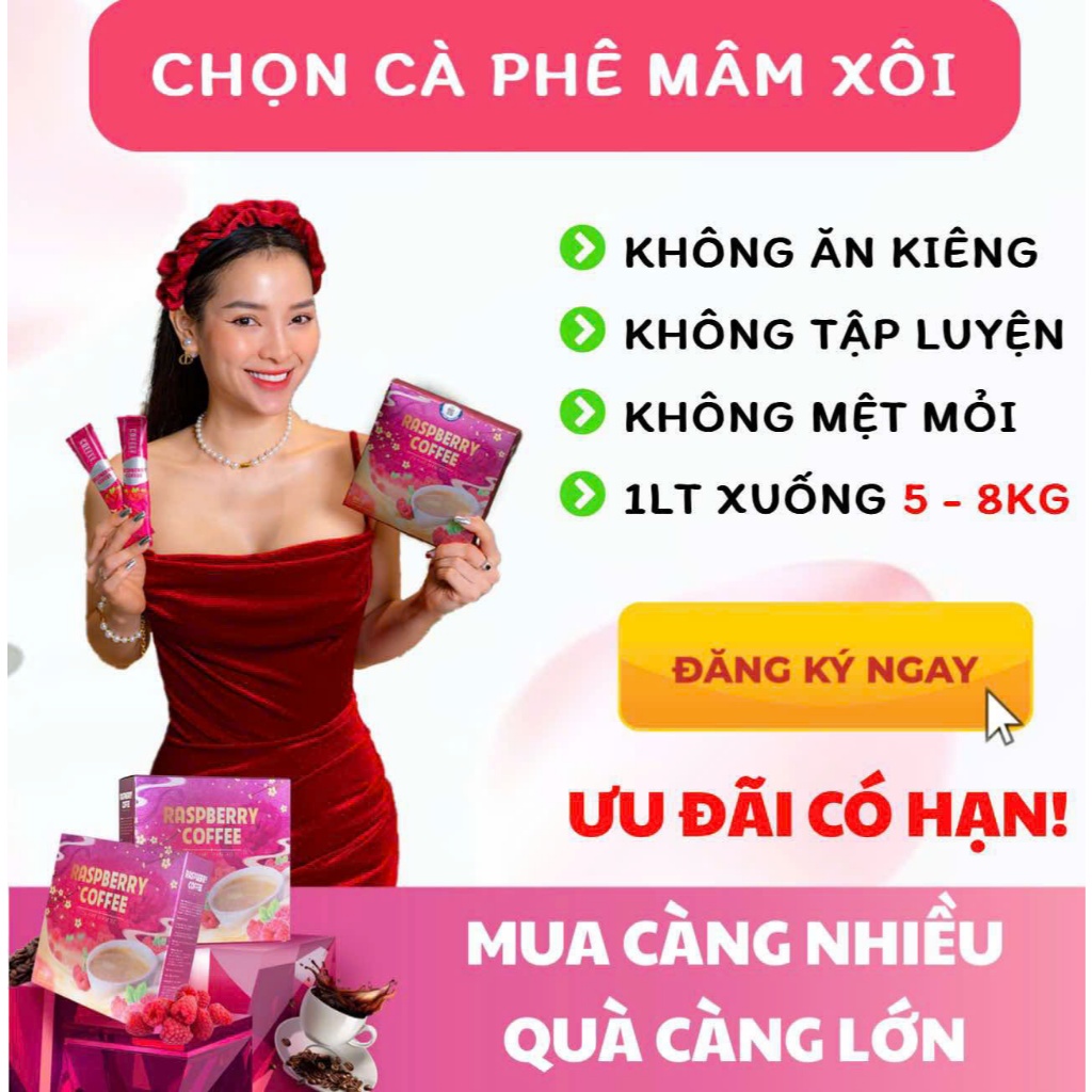 [Mẫu Mới Nhất] Cà Phê Mâm Xôi Chính Hãng Hộp 15 Gói