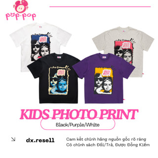 Áo Thun POPPOP KIDS PHOTO PRINT TEE (Black,White,Purple) Unisex dx.resell