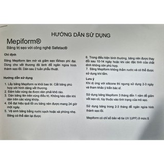01 MIẾNG DÁN  SẸ O Mepiform 4x30 cm(MOLNLYCKE – THỤY ĐIỂN)