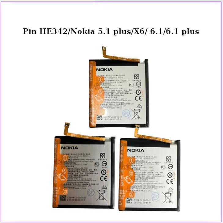 Pin HE342/Nokia 5.1 plus/X6/ 6.1/6.1 plus,mới