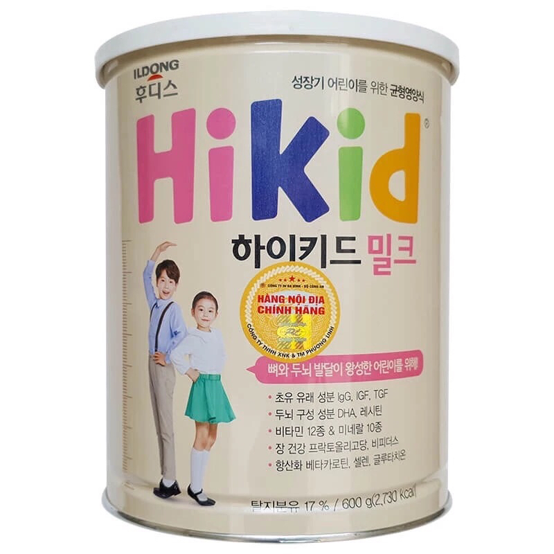 [TEM CHÍNH HÃNG -2027] Sữa Hikid tăng chiều cao vị Vani/Dê 600g