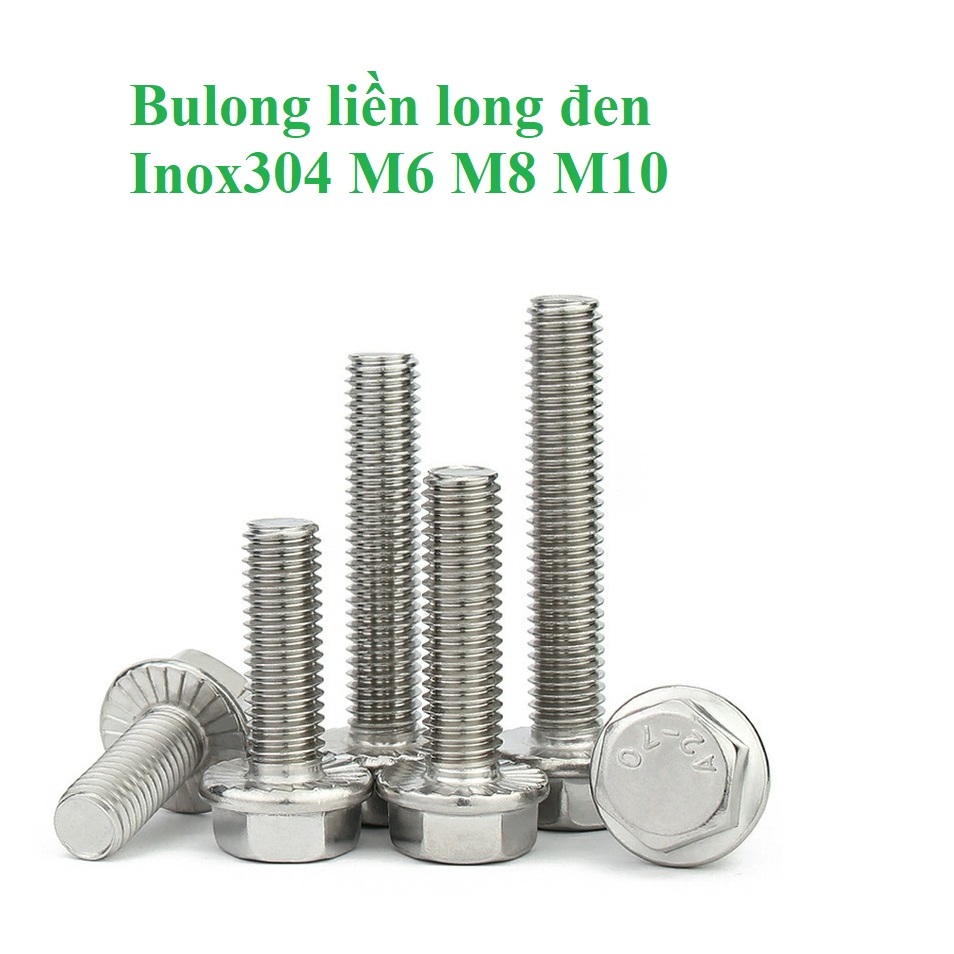 M6-M10 Bulong liền long đen inox304 M6,M8, M10