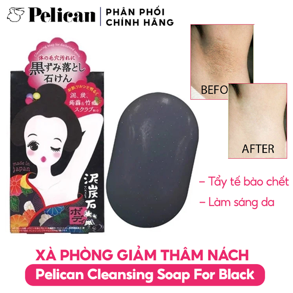 Xà phòng ngừa thâm nách Pelican Deitanseki Body Scrub Soap Bar 100g Nhật Bản
