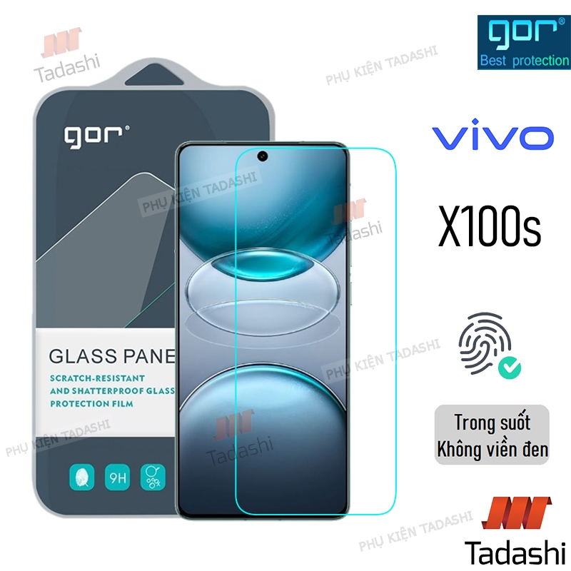 Kính Cường Lực Gor Vivo X100s, iQOO 10/ 11/ 12/ 13, iQOO Z9/ Z9 Turbo/ Z9X Trong Suốt Vuốt Mượt 9H/ Vát 2.5D - Hãng Gor