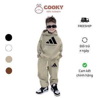  Set bộ quần áo nỉ Hoodie phối quần Jogger Basketballs cho bé 8-38kg mùa thu đông chất nỉ cotton COOKY KIDS 