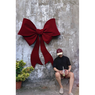 [CHÍNH CHỦ] size 120cm nơ nhung khổng lồ trang trí noel, decor tiệc, sự kiện