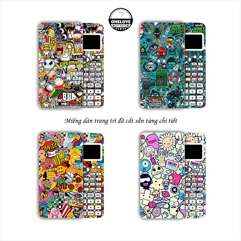 MIếng dán skin mẫu Sticker cute cho máy tính bỏ túi Casio FX 580VNX , 570VN Plus , 570 ES , 880 BTG 