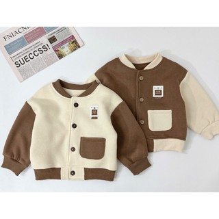 Áo khoác bomber nỉ bông dày dặn cho bé trai bé gái