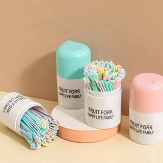 Hộp 50 dĩa ăn hoa quả, nĩa ăn trái cây bằng nhựa FRUIT FORK