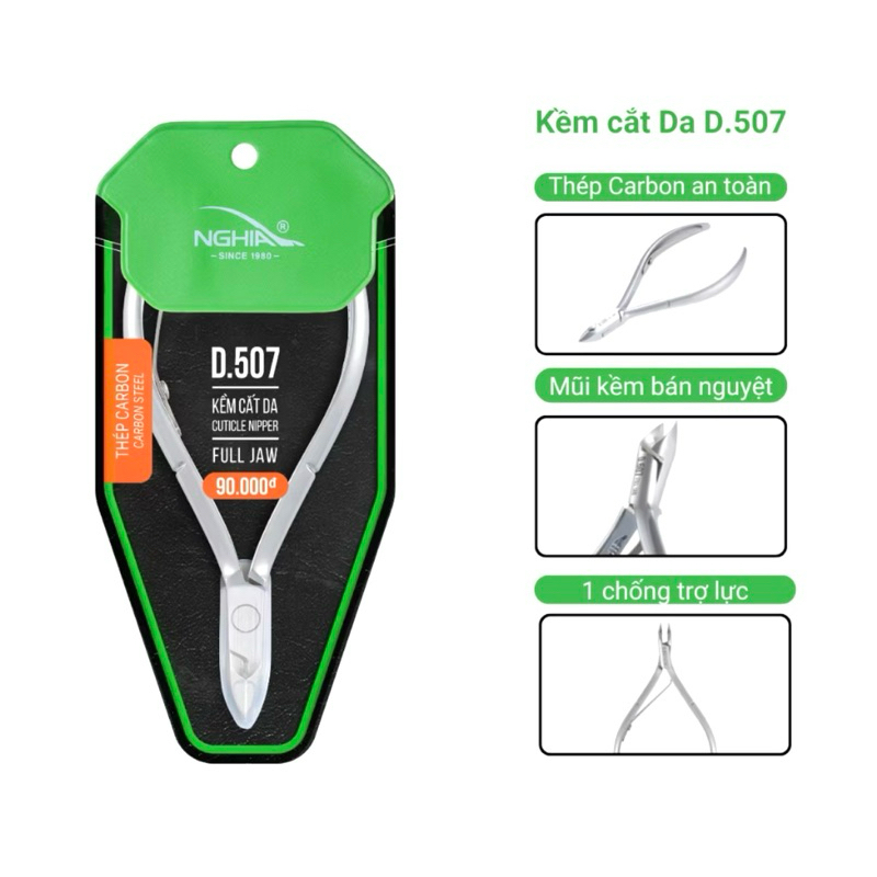 Kềm Nghĩa D507, Kềm cắt Da, chính hãng- phụ kiện nail Hoàng ka