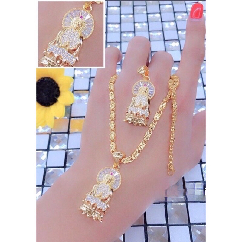 dây chuyền mặt phật bà mạ vàng.DTS1557+MTS0824