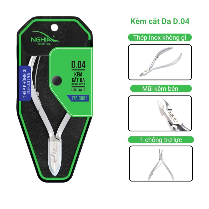 Kềm Nghĩa D04, Kềm Cắt Da, chính Hãng - phu kien nail Hoàng Ka