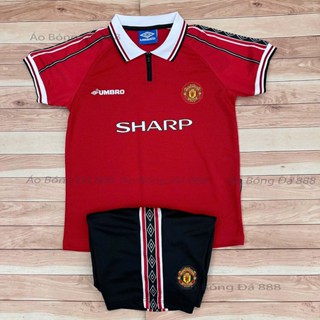 Áo Bóng Đá Trẻ Em CLB Manchester United 1999 - Vải Polyester Gai Thái Cao Cấp