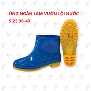 Ủng ngắn đi mưa màu xanh size 36-43 Trường Thịnh, ủng lao động, ủng ngắn làm vườn
