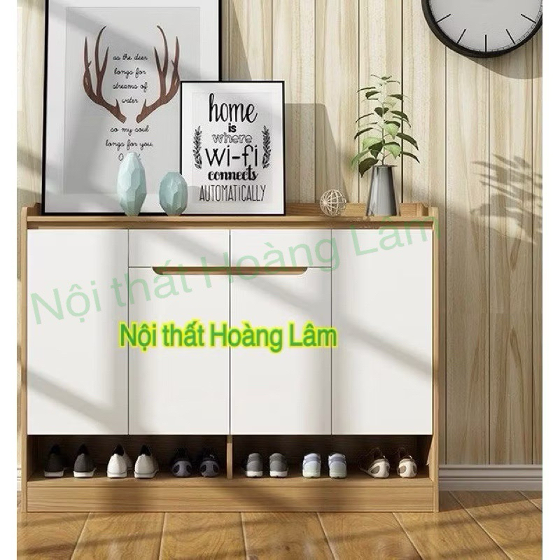 Tủ giầy gỗ công nghiệp phối màu