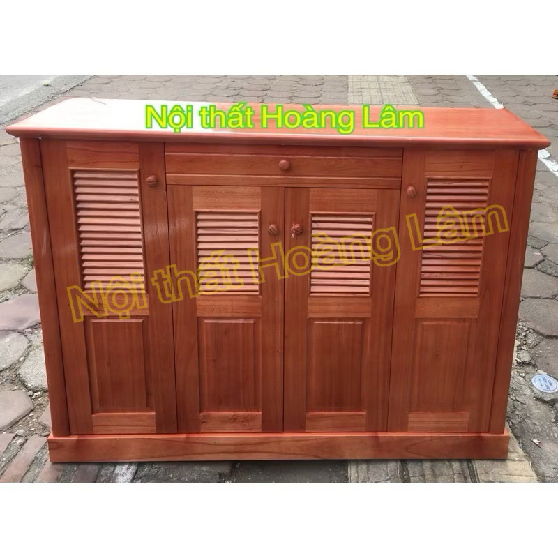 Tủ giầy gỗ xoan 4 cánh