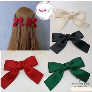 Set 2 kẹp tóc, dây cột tóc nơ ruy băng vải nhiều màu xinh xắn cho bé gái, bạn gái PK208