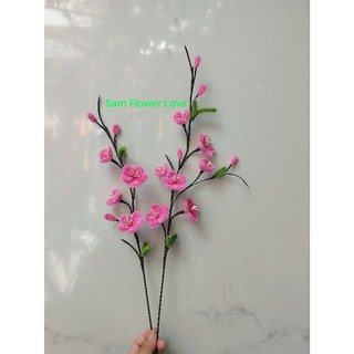 cành hoa đào kẽm nhung trang trí tết