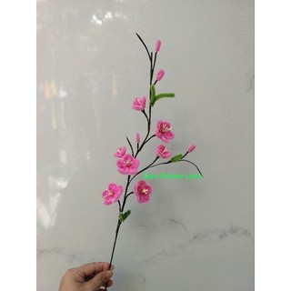 cành hoa đào kẽm nhung trang trí tết