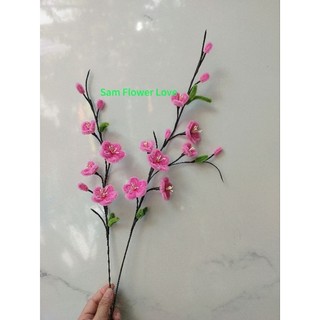 cành hoa đào kẽm nhung trang trí tết