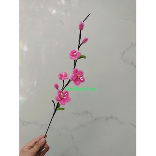 cành hoa đào kẽm nhung trang trí tết