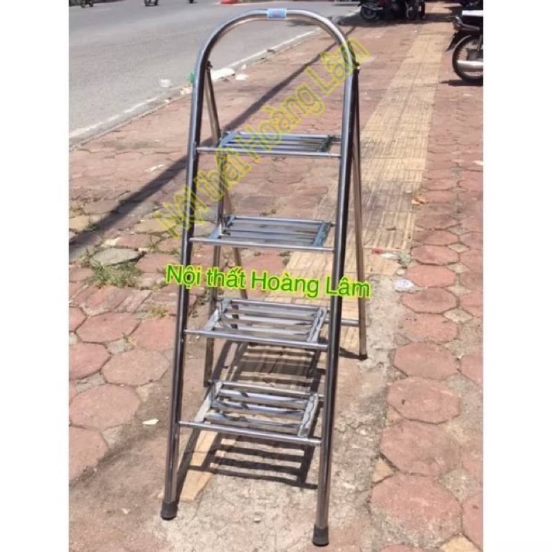 (Ship hoả tốc ) Thang inox 4 bậc gấp gọn