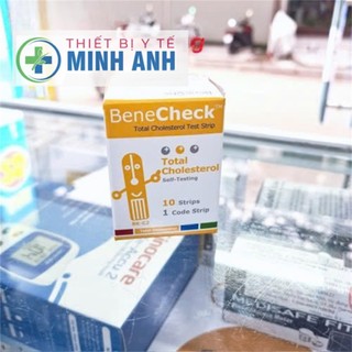 Hộp 10 Que thử Cholesterol (mỡ máu) Benecheck Plus 002