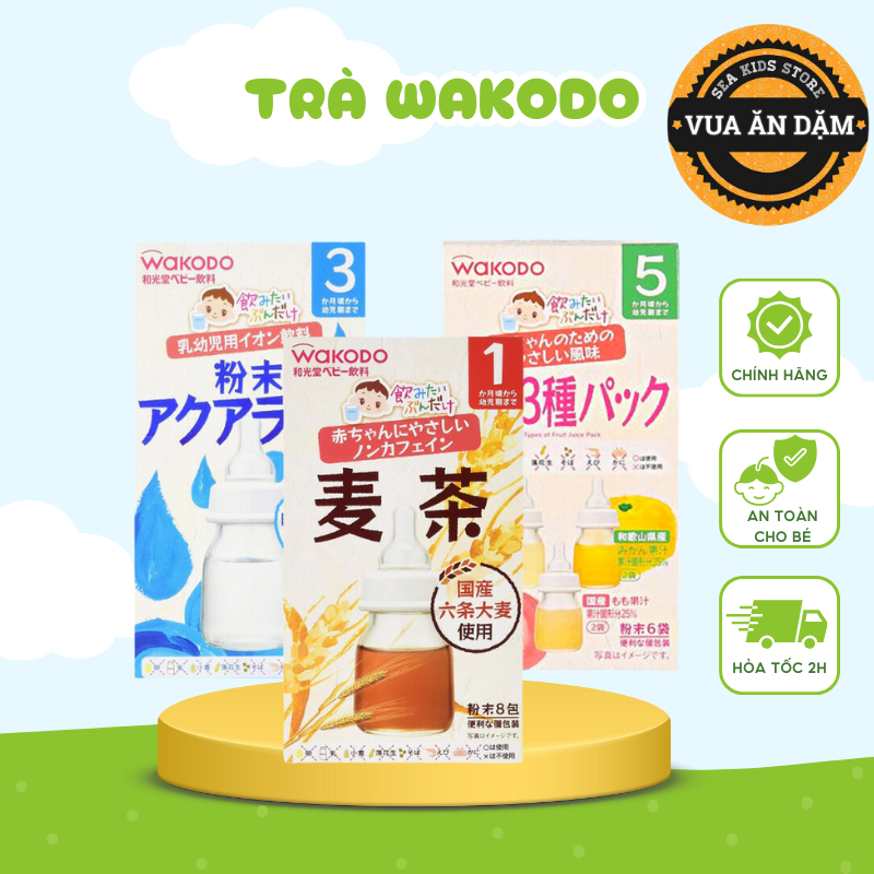 Trà Wakodo đủ vị cho bé từ 5m [Gói dùng thử]