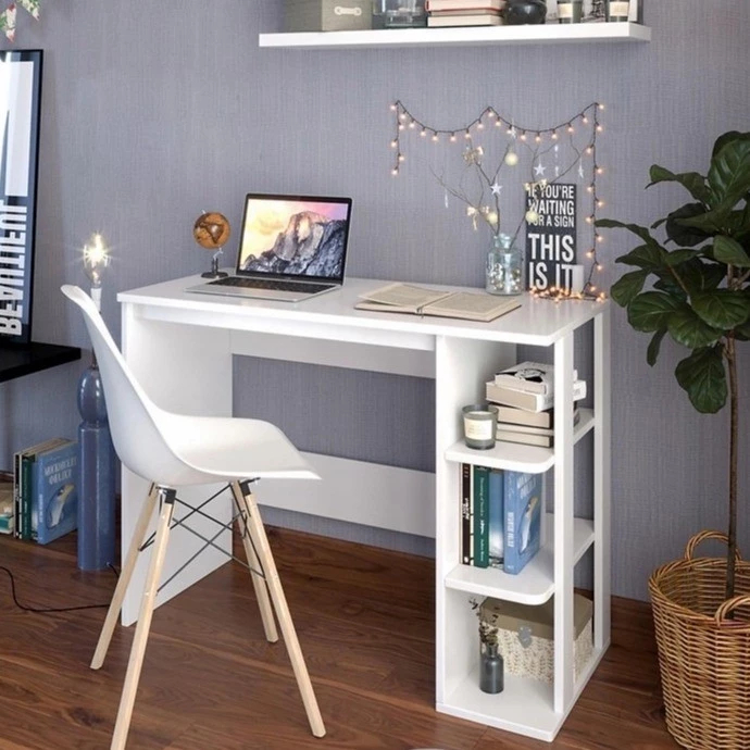 Bàn Học Kiêm Kệ sách Gỗ 3 Tầng Bàn Làm Việc Kích Thước 100X40CM Cao 70cm