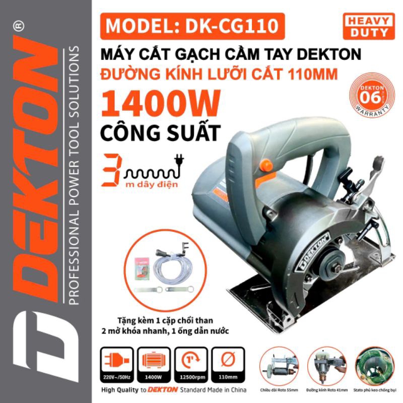 Cắt gạch, cắt gỗ dekton DK-CG110 Đường kính lưỡi 110mm
