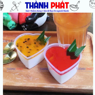 Hủ Flan tim Vĩnh Trường - Hộp đựng bánh flan hình trái tim 90ml - Hủ đựng caramen, rau câu