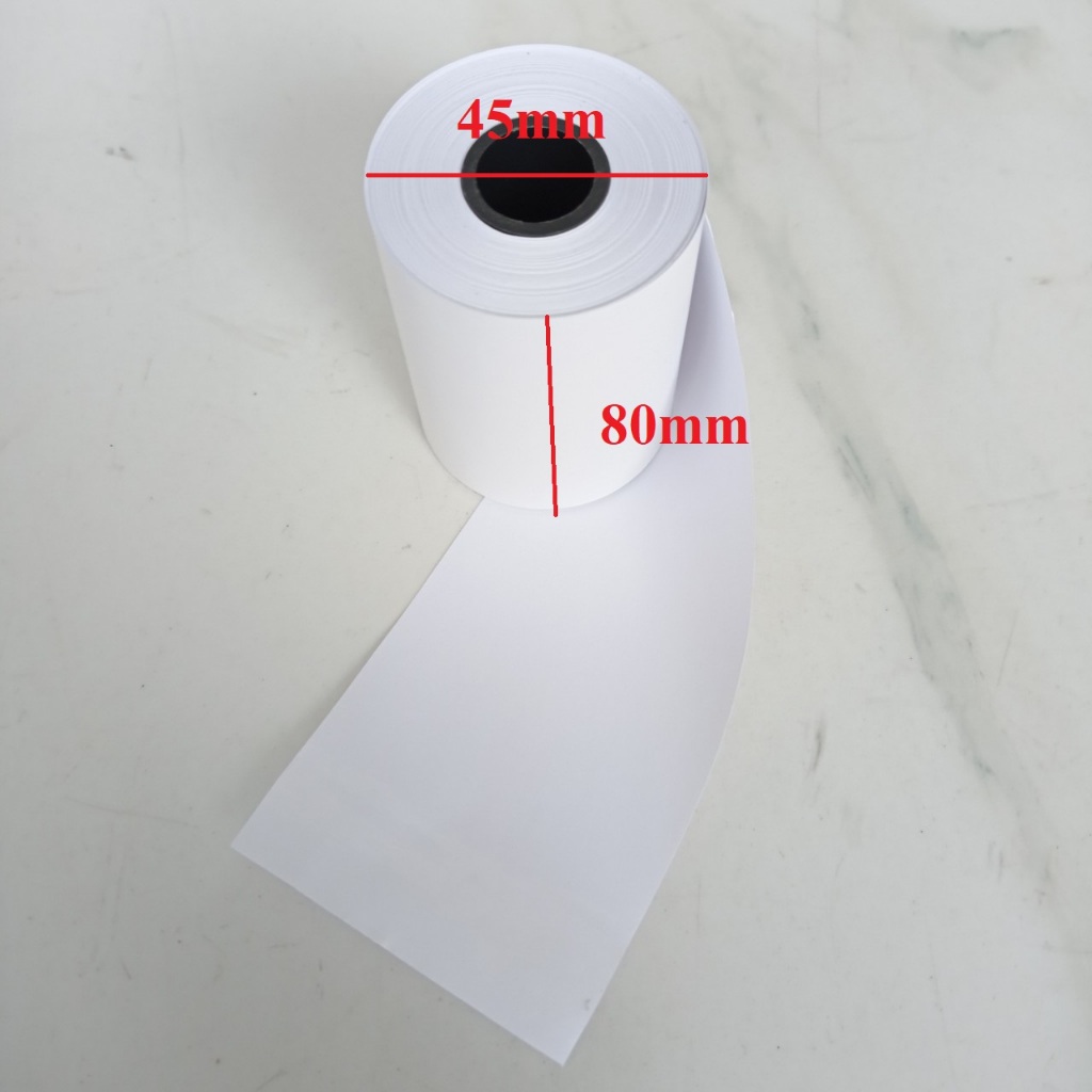 Combo 10 cuộn giấy nhiệt in bill K80 (phi 45)
