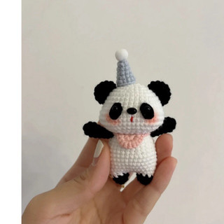 móc khoá gấu trúc len handmade