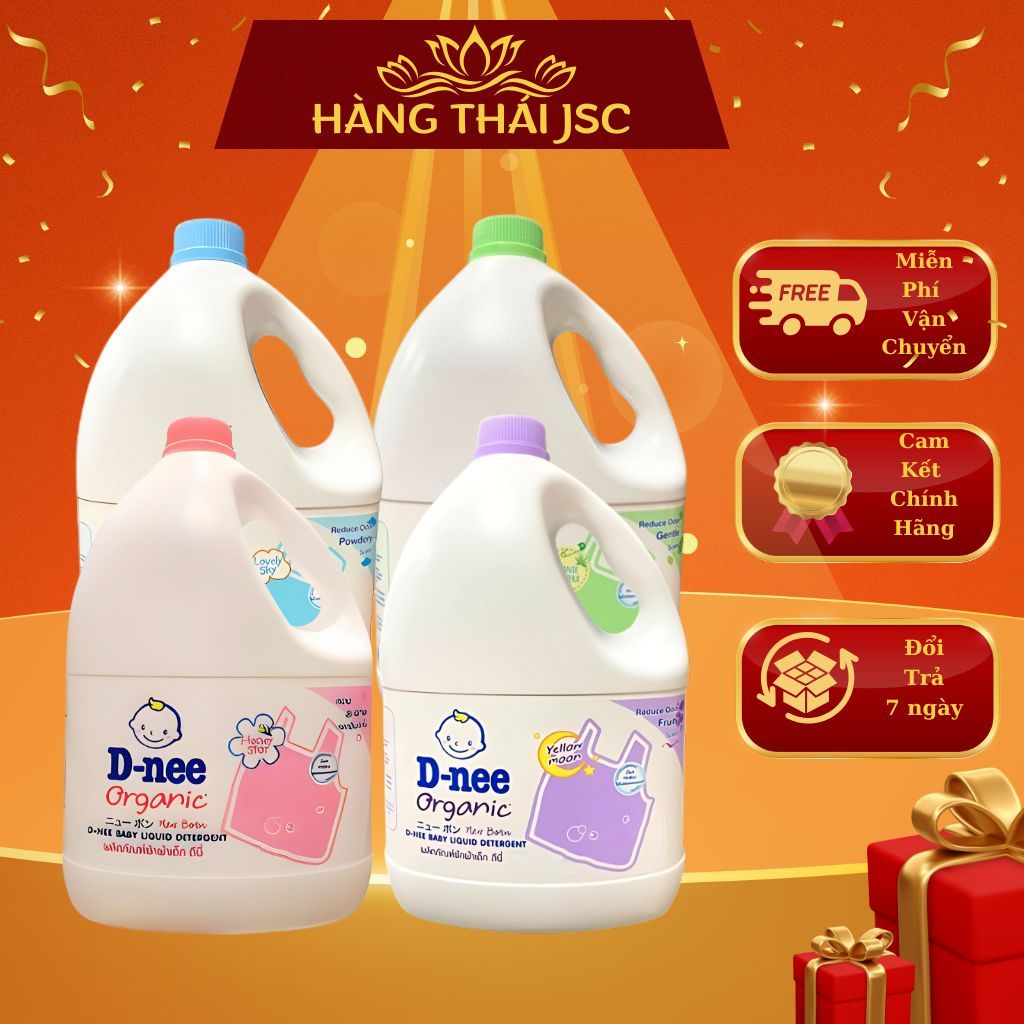 Nước giặt quần áo em bé Dnee 3000ml- Nước Giặt Xả Cho Trẻ Em an toàn .,