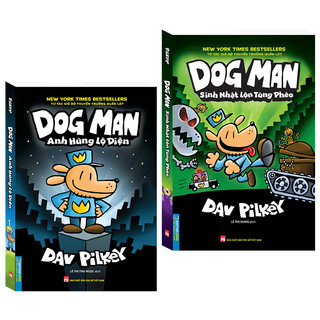 Sách - Combo 2c DOG MAN anh hùng lộ diện + sinh nhật lộn tùng phèo (T1 + T2)(bản tiếng việt)
