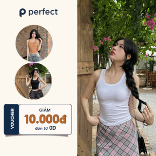  Áo thun ba lỗ PERFECT Basic khoét cổ form ôm chất vải thun gân co giản thoải mái mát mẻ. 