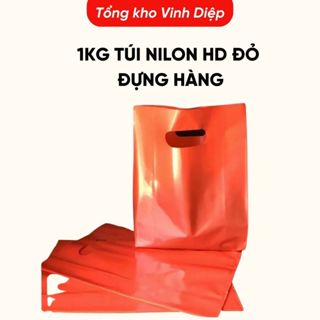  1kg túi nilon HD đỏ đựng hàng chất dày dùng làm túi đựng đồ đựng quà biếu - 3 size 