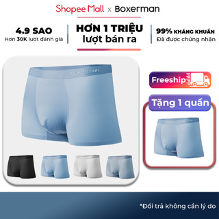 Quần lót nam boxer thun lạnh BOXERMAN cao cấp, Combo 5 PROFIT đùi chính hãng không viền
