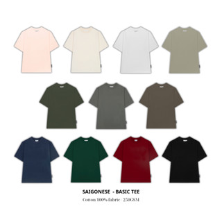 Áo Thun SAIGONESE Basic Phông Cotton Unisex Nam Nữ Form Rộng 11 Màu
