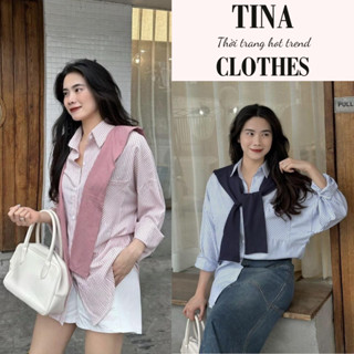  Sơ mi nữ tay dài kèm khăn phong cách Hàn Quốc set đồ nữ công sở đi học đi làm form rộng hot trend hcom2753 