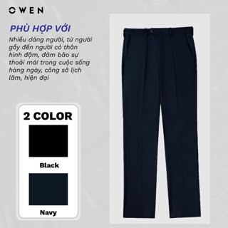 Quần tây nam Owen chất liệu rayon cao cấp form regular fit ôm gọn dễ mặc trang trọng lịch sự tông màu trơn basic Menswea