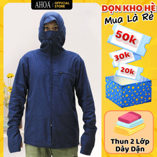 Áo Chống Nắng Nam 2 Lớp AHOA Vải Thun Giả Bò, Áo Khoác Chống Nắng Dáng Ngắn Chống Tia UV ATN