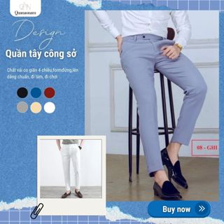 Quần tây nam vải tuyết mưa, Quần kaki nam basic công sở dễ phối đồ trẻ trung, lịch lãm